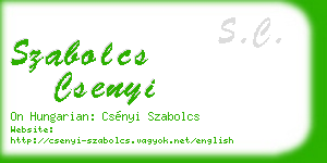 szabolcs csenyi business card